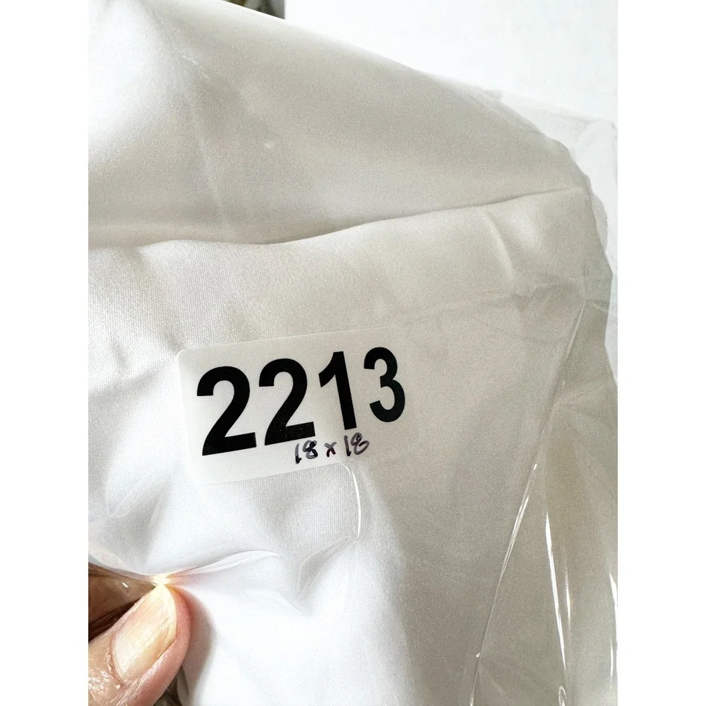 Michael Kors‎ White Satin Drawstring Dust Bag Silver Glitter Logo 18x18 Large